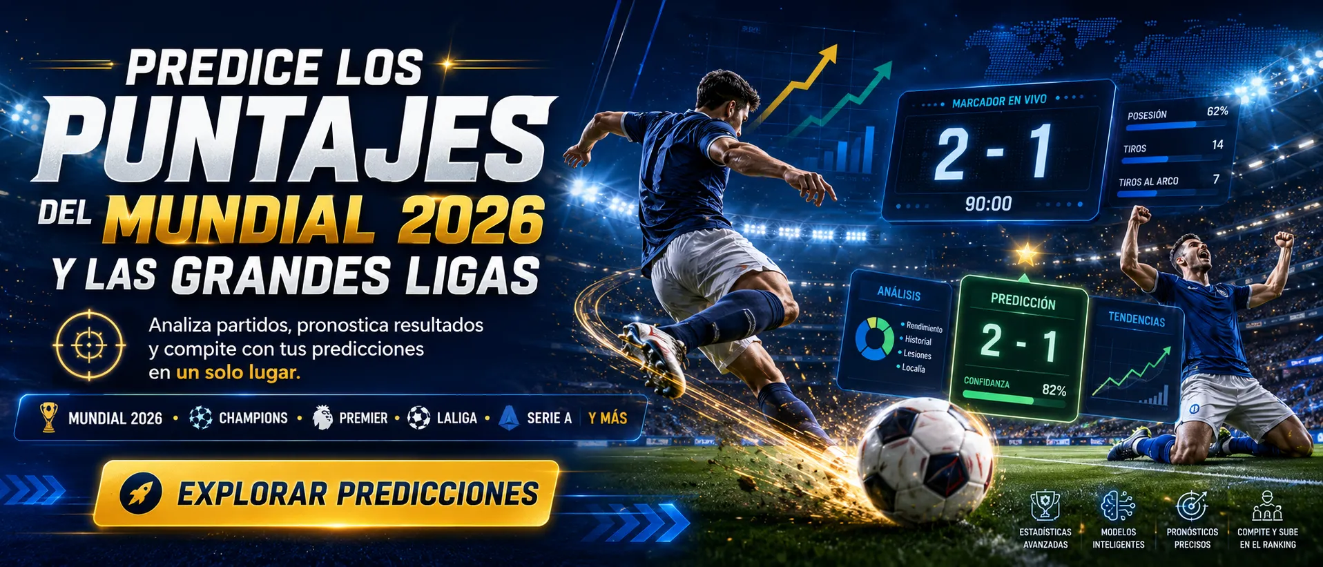 Predice los puntajes del Mundial 2026 y las grandes ligas — Explorar predicciones en ScoreVision